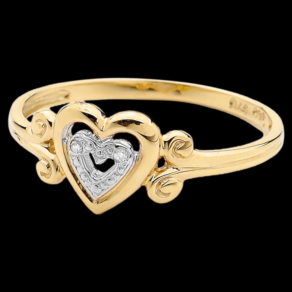 Gold love shop heart ring