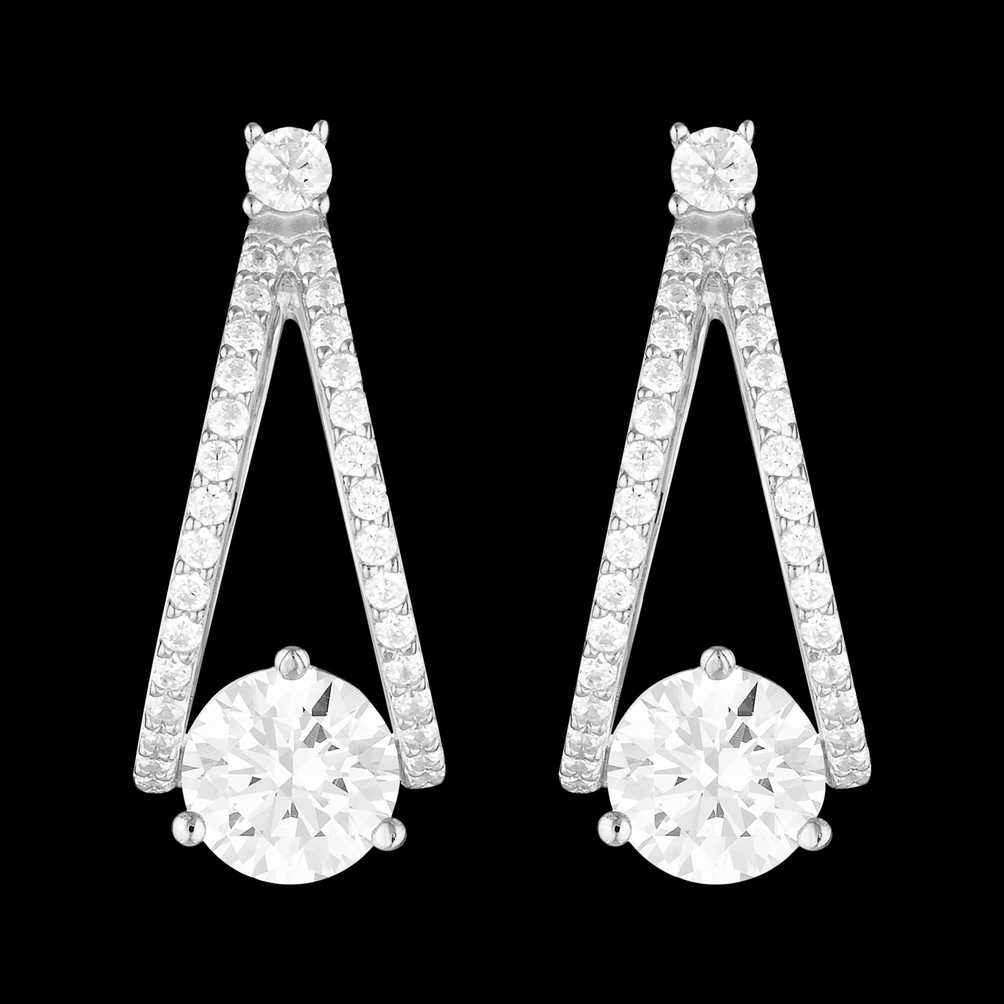 Front View Georgini Red Carpet Champagne Silver Earrings