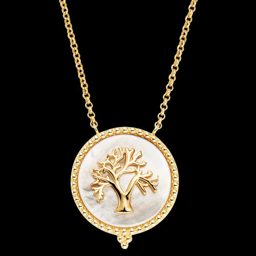 ENGELSRUFER GOLD TREE OF LIFE MOTHER OF PEARL NECKLACE