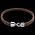 ANCHOR & CREW CROMER SILVER BROWN ROPE BRACELET