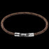 ANCHOR & CREW TALBOT SILVER BROWN ROPE BRACELET