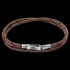 ANCHOR & CREW LIVERPOOL SILVER BROWN ROPE BRACELET