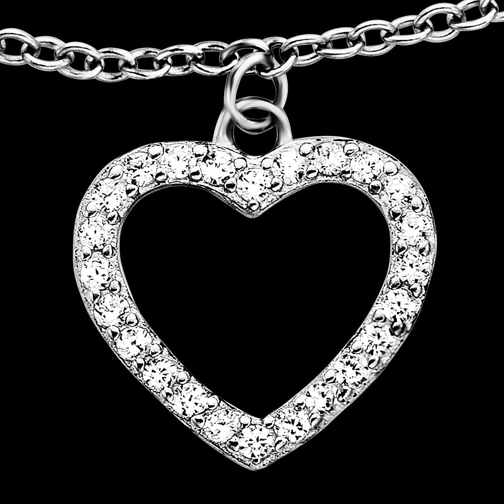 Heart Close Up Faith Love & Hope Silver Wing Heart Cross Necklace | Engelsrufer Australia