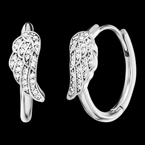 Angel Wing Sterling Silver Hoop Earrings | Engelsrufer Australia