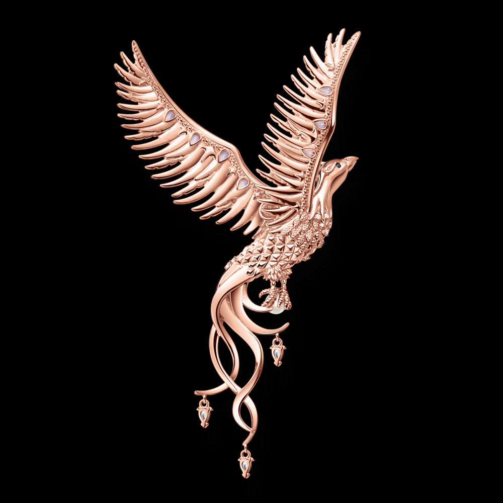 THOMAS SABO PHOENIX RISING ROSE GOLD PENDANT - BACK VIEW