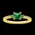 THOMAS SABO PAVE EMERALD GREEN SQUARE SOLITAIRE GOLD RING