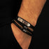 Black Leather Men's ID Bracelet | Save Brave Australia