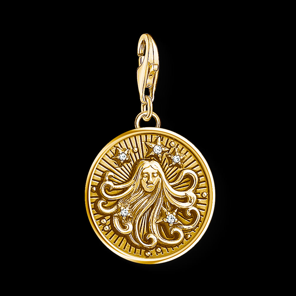 THOMAS SABO VIRGO ZODIAC STAR SIGN GOLD CHARM PENDANT