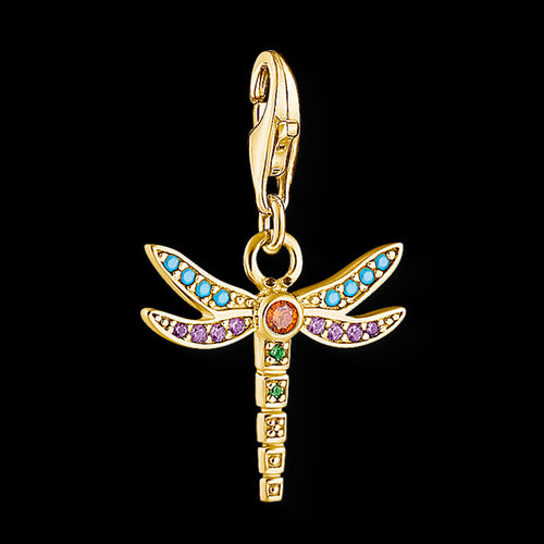 THOMAS SABO GOLD DRAGONFLY CHARM PENDANT