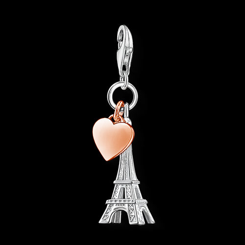 THOMAS SABO EIFFEL TOWER WITH HEART CHARM PENDANT