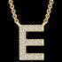 LETTER E DIAMOND INITIAL 9 CARAT GOLD NECKLACE