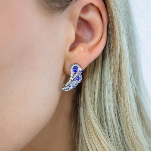 GEORGINI ANGELIC VIOLET EARRINGS | A CHRISTMAS JOURNEY - MODEL VIEW