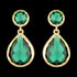 GEORGINI LUXE NOBILE EMERALD GREEN GOLD EARRINGS