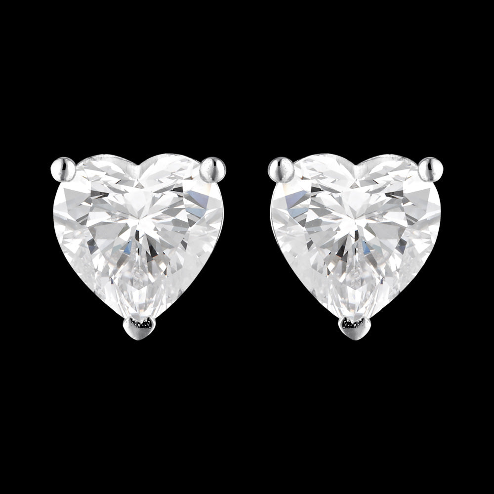 GEORGINI FIRST BLUSH HEART SILVER EARRINGS