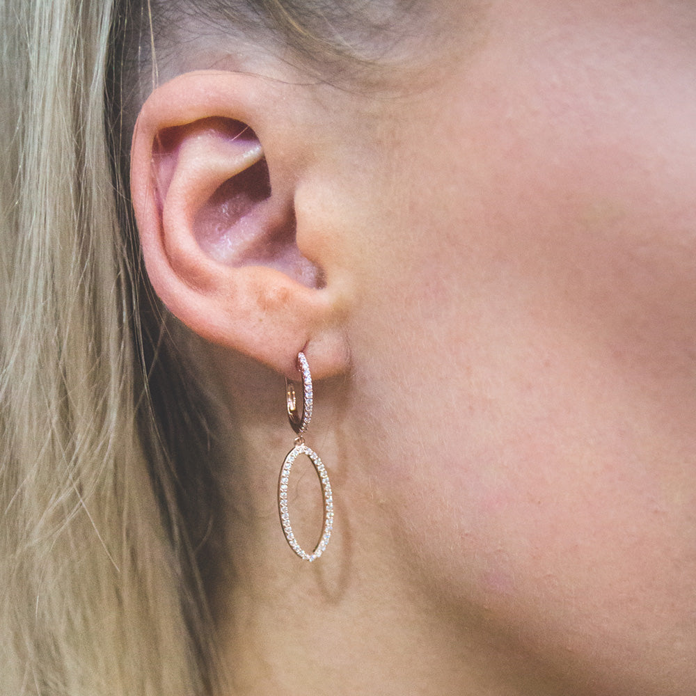 GEORGINI CELESTIAL ROSE GOLD EARRINGS - MODEL VIEW