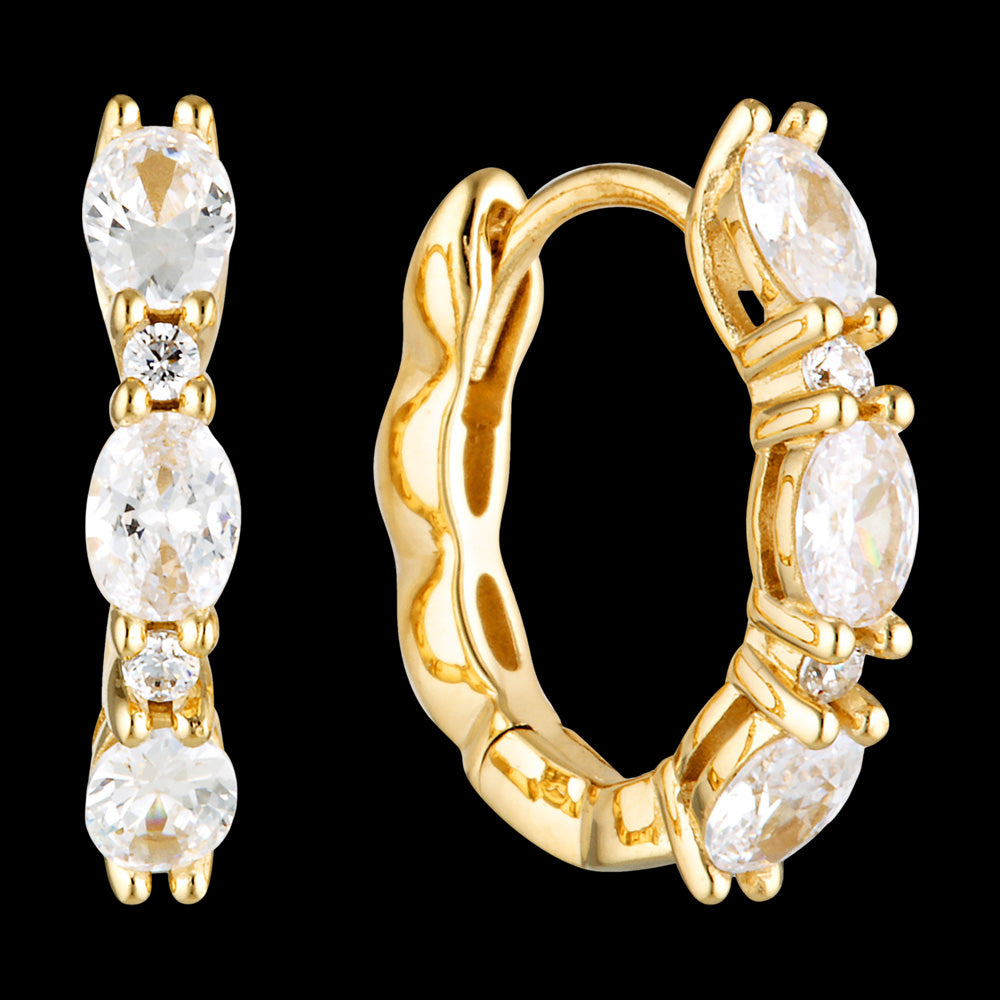 GEORGINI AURORA GLIMMER GOLD CZ HOOP EARRINGS