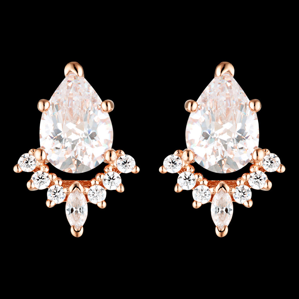 GEORGINI BRIDAL PENELOPE ROSE GOLD EARRINGS