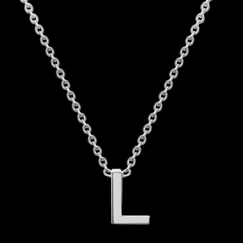 LETTER L INITIAL NECKLACE 9 CARAT WHITE GOLD | AUSTRALIA