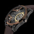 POLICE MEN'S WING BROWN IP LEATHER WATCH - SIDE VIEW