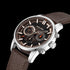 POLICE GREENLANE MEN'S BROWN LEATHER WATCH - ANGLE VIEW