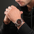 POLICE GREENLANE MEN'S BROWN LEATHER WATCH - WRIST VIEW