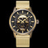 POLICE RAHO MEN'S SKULL DIAL GOLD WATCH