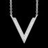 ELLANI STERLING SILVER LARGE V CZ NECKLACE