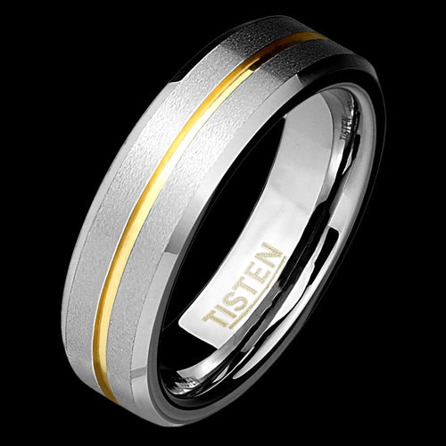 TISTEN MEN’S GOLD GROOVE 6MM BAND RING