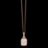 ELLANI STERLING SILVER ROSE GOLD OBLONG EMERALD CUT CZ PAVE NECKLACE