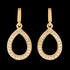 ELLANI STERLING SILVER GOLD PAVE CZ TEARDROP EARRINGS