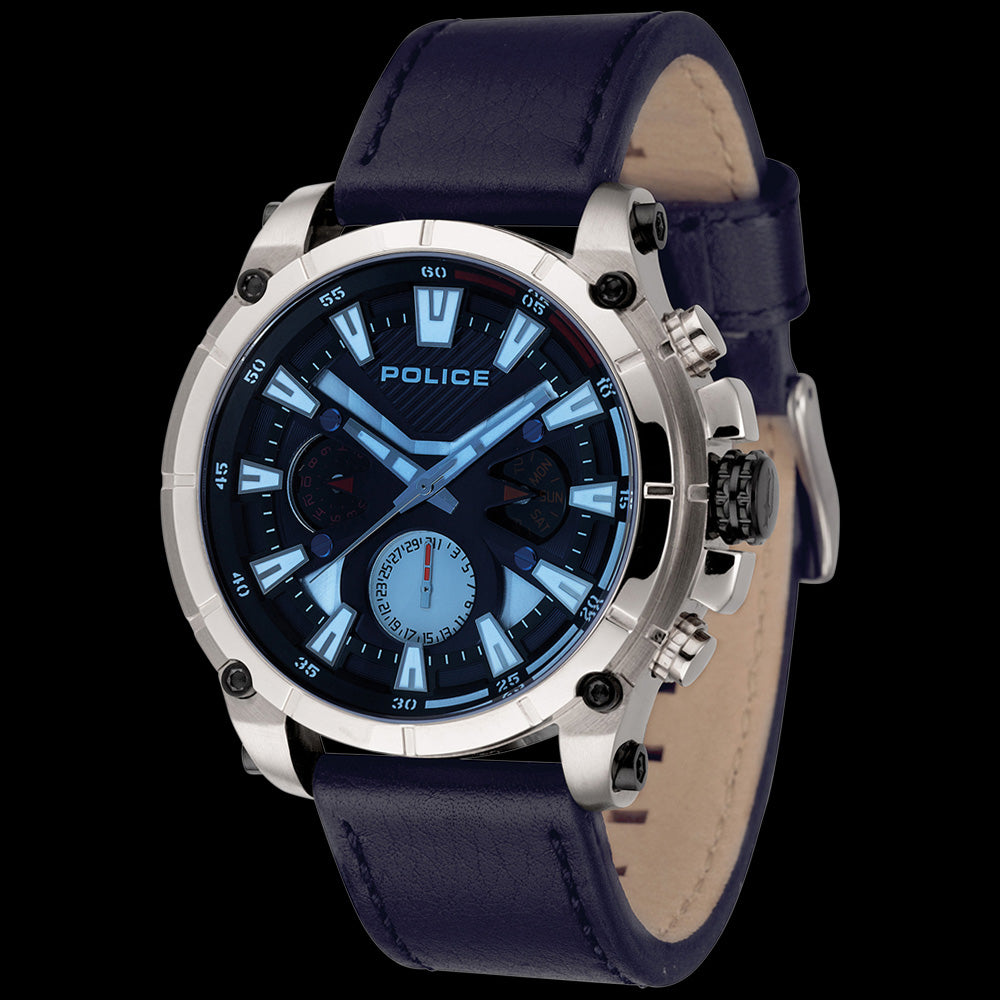 POLICE OPERATOR BLUE LEATHER MEN'S WATCH | AUSTRALIA