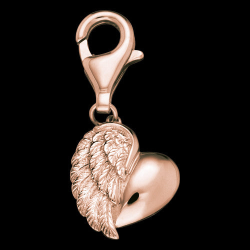 ANGEL WING HEART ROSE GOLD BRACELET CHARM | ENGELSRUFER AUSTRALIA