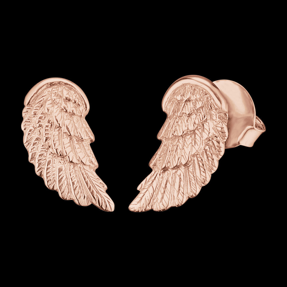 ENGELSRUFER ROSE GOLD WING STUD EARRINGS