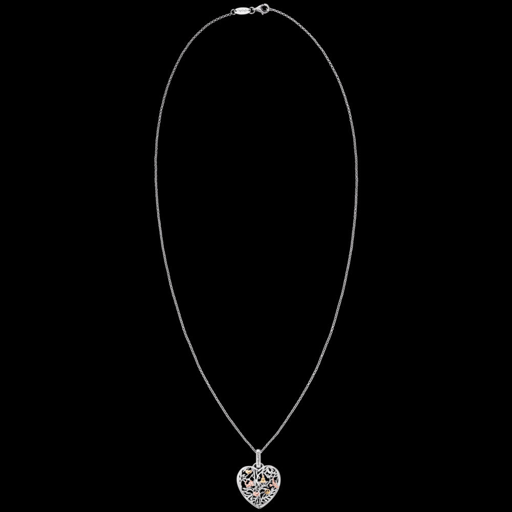 ENGELSRUFER SILVER TREE OF LIFE HEART NECKLACE - FULL VIEW