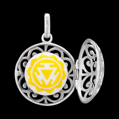 ENGELSRUFER SILVER CHAKRA SOLAR PLEXUS SOUNDBALL PENDANT OPEN