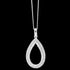 ELLANI STERLING SILVER DOUBLE OPEN TEARDROP PAVE CZ NECKLACE