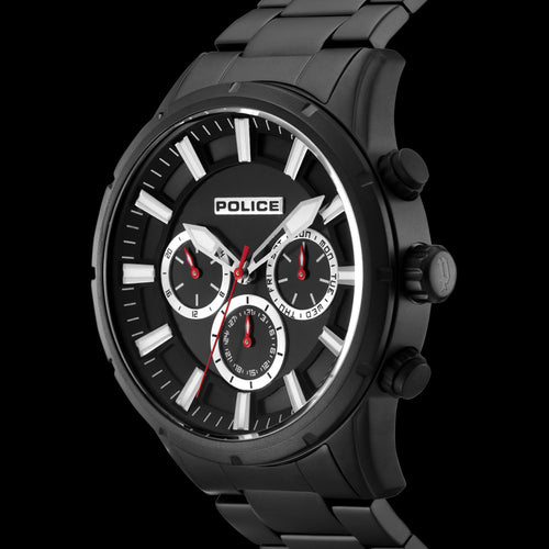 POLICE MEN'S WESTON ALL BLACK WATCH - TILT VIEW