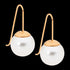 ELLANI STAINLESS STEEL ROSE GOLD IP DROP PEARL HOOK EARRINGS