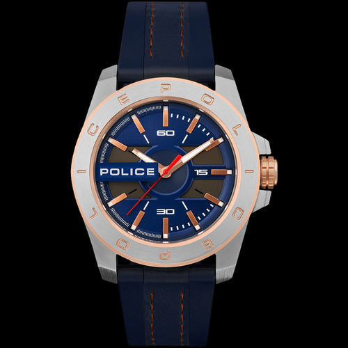 POLICE CHELTENHAM GUNMETAL BLUE SILICONE MEN'S WATCH | AUSTRALIA