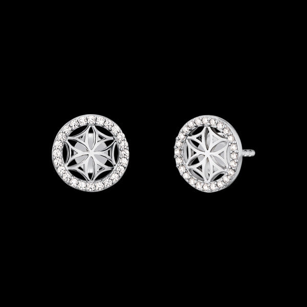 ENGELSRUFER SILVER FLOWER OF LIFE STUD EARRINGS