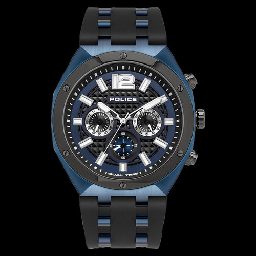 POLICE KEDIRI BLUE DIAL BLACK SILICONE MEN'S WATCH | AUSTRALIA