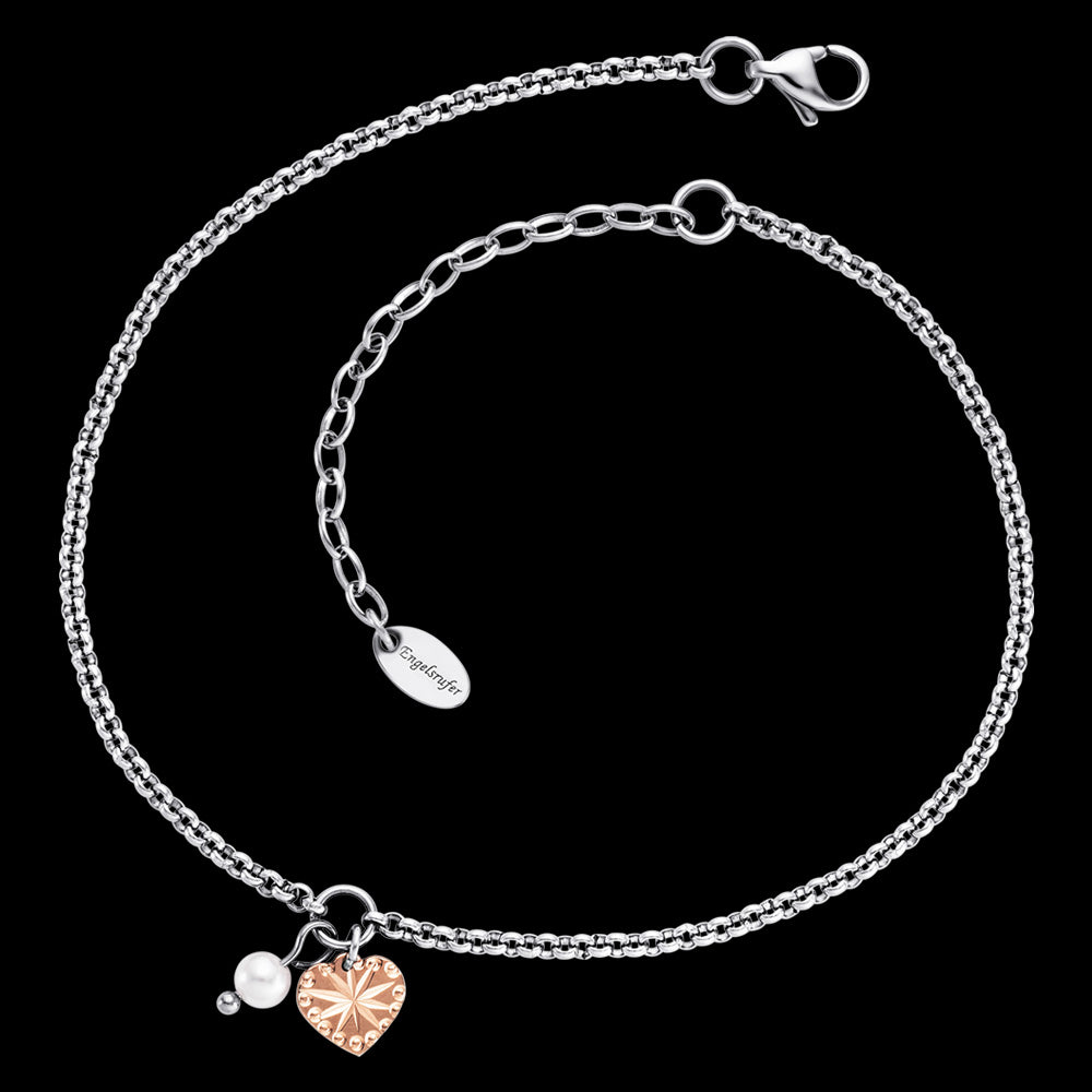 ENGELSRUFER STEEL HEART & PEARL ANKLET