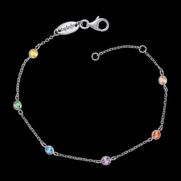 ENGELSRUFER SILVER RAINBOW CZ MOONLIGHT BRACELET