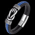 MAXIMAN MARINER KNOT MEN'S BLUE & BLACK LEATHER BRACELET