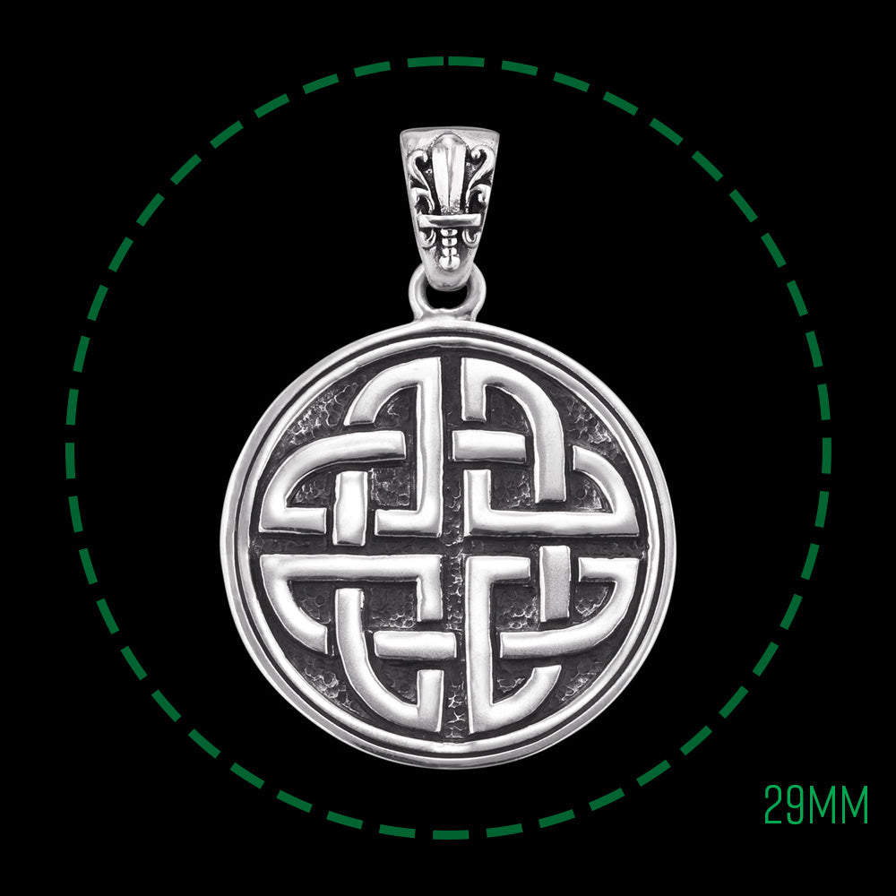 SAVE BRAVE MEN'S SILVER VIKING SHIELD KNOT PENDANT