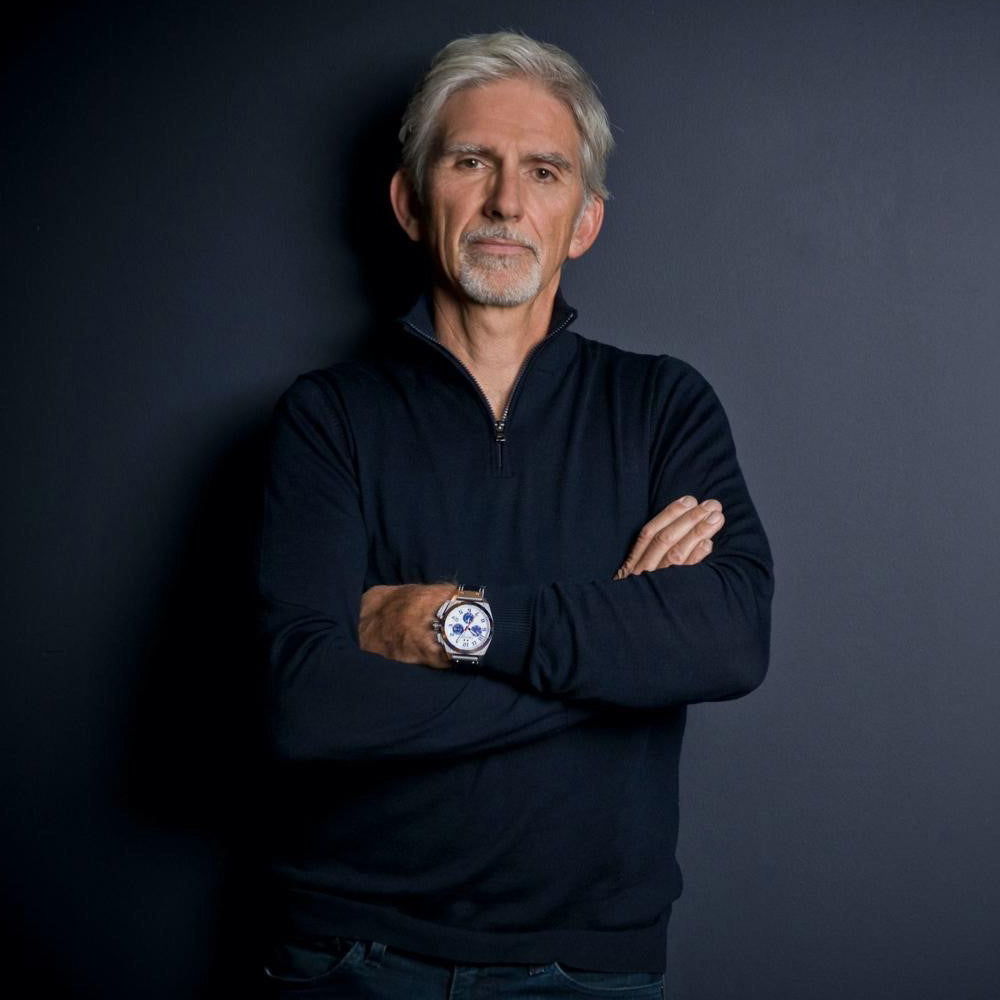 DAMON HILL WEARS HIS TW STEEL LIMITED EDITION FAST LANE WATCH