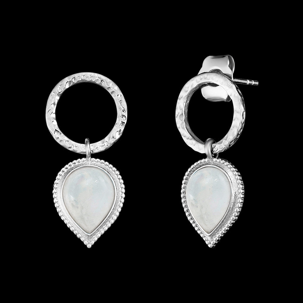 ENGELSRUFER SILVER MOONSTONE TEARDROP EARRINGS