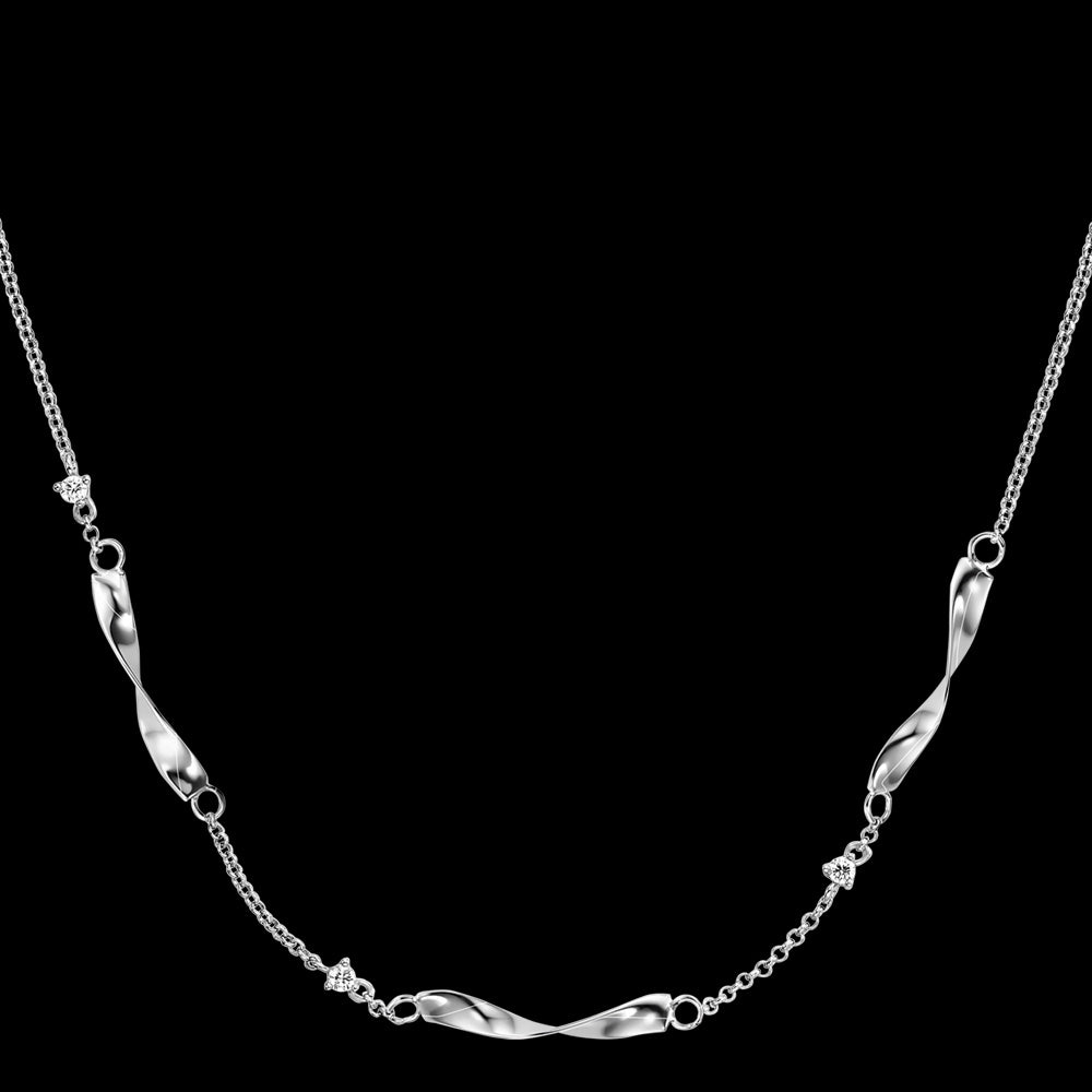 ENGELSRUFER SILVER CZ TWIST NECKLACE