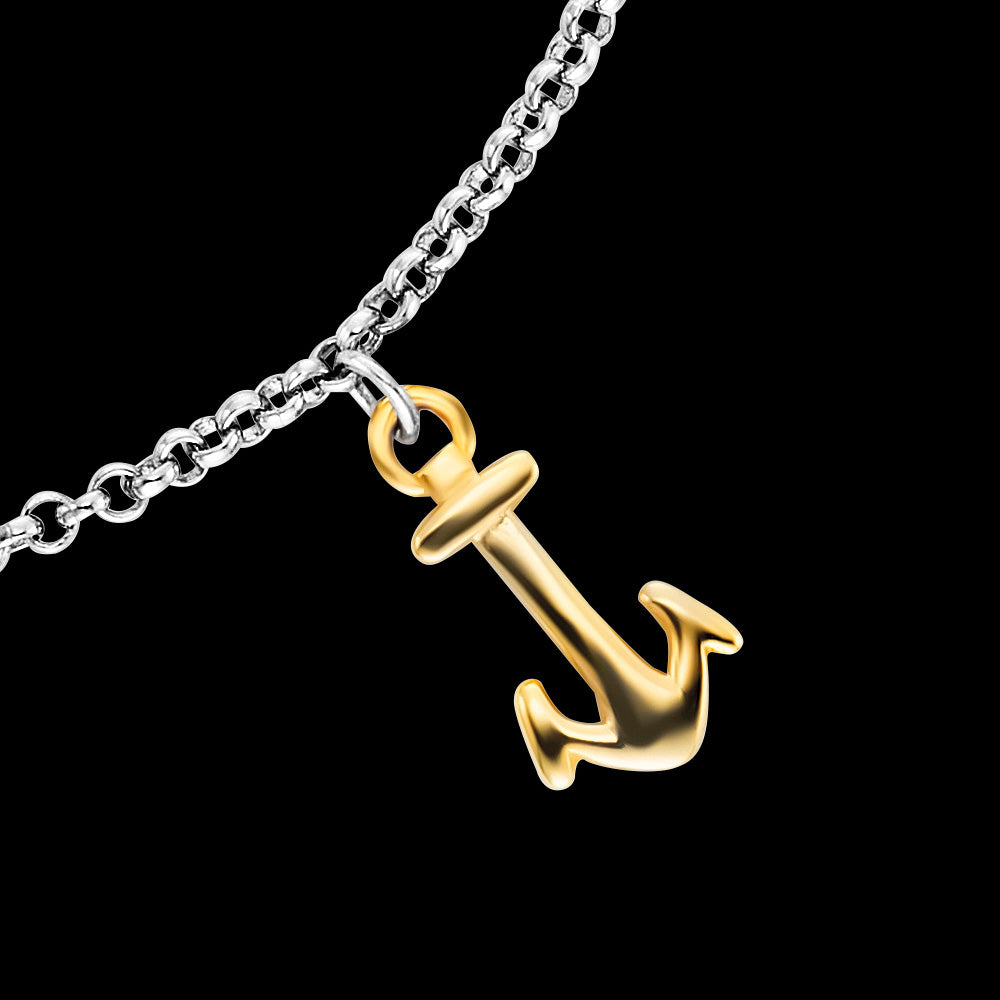 ENGELSRUFER SILVER FAITH, LOVE & HOPE BRACELET - ANCHOR CHARM CLOSE-UP