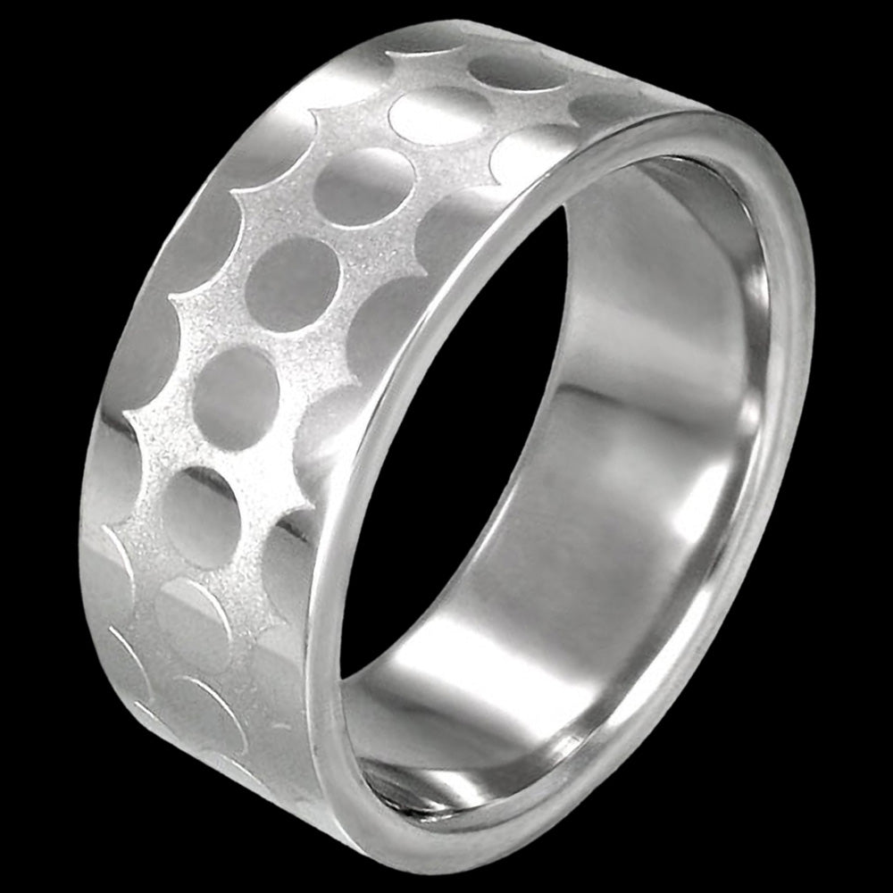 STAINLESS STEEL MEN’S RETRO DOTS RING